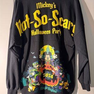 Disney Black Halloween Graphic Sweatshirt with Yellow Text